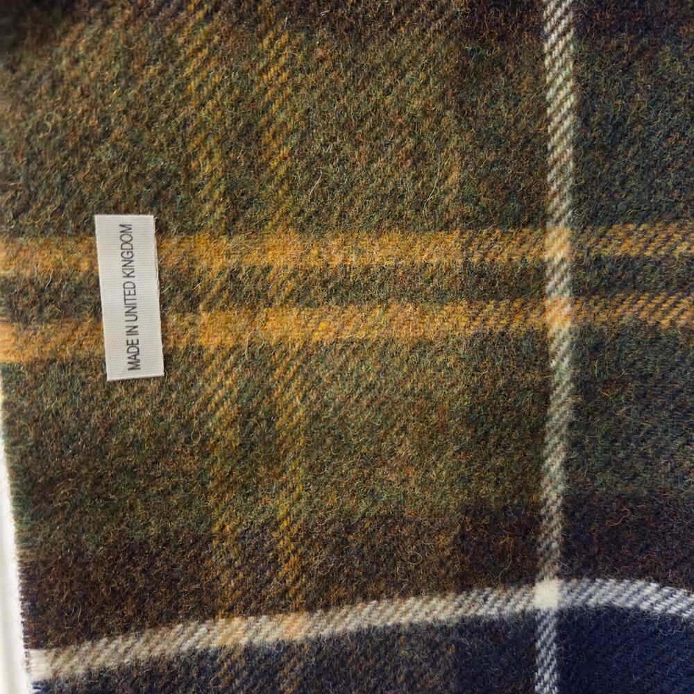 Ganni X Barbour green Tartan check wool scarf - Picture 3 of 7